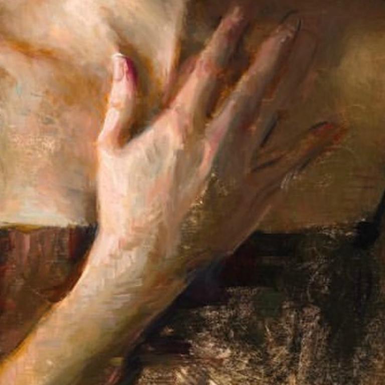 Desvanecimiento  Óleo sobre tabla  Figurativa femenina/ Retrato Artista tejano 32