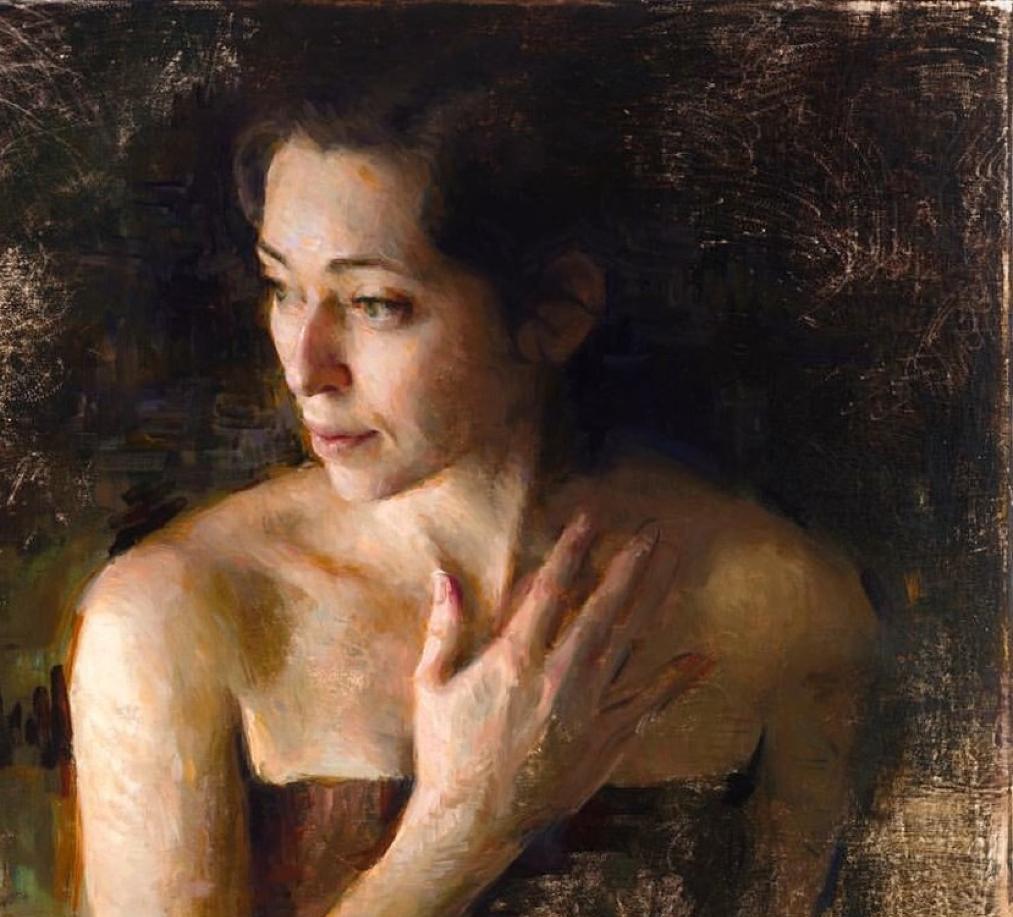 Desvanecimiento  Óleo sobre tabla  Figurativa femenina/ Retrato Artista tejano 32