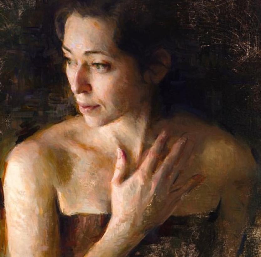 Desvanecimiento  Óleo sobre tabla  Figurativa femenina/ Retrato Artista tejano 32