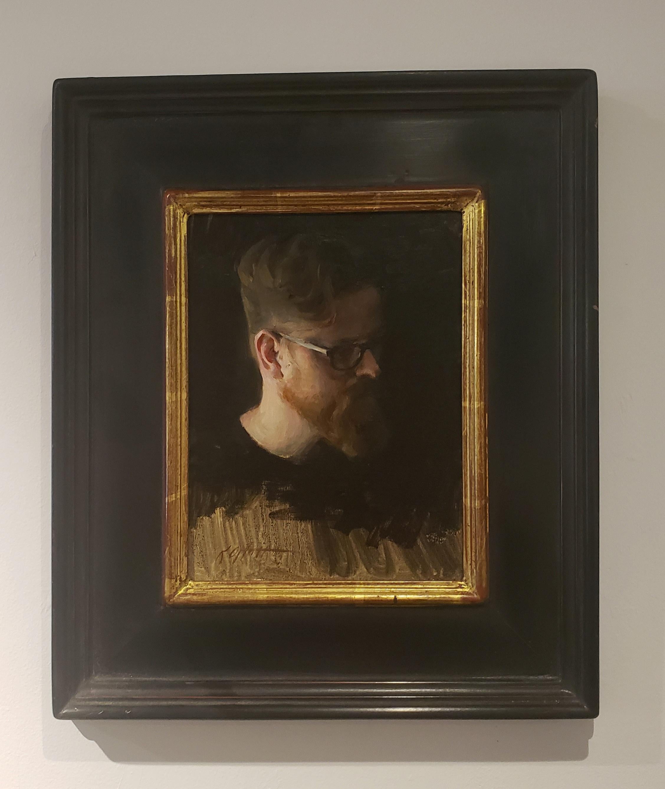 Jason, pintura al óleo , estilo Retrato, artista de Austin Texas, Figuras, Mujeres en el Arte - Painting de Karen Offutt