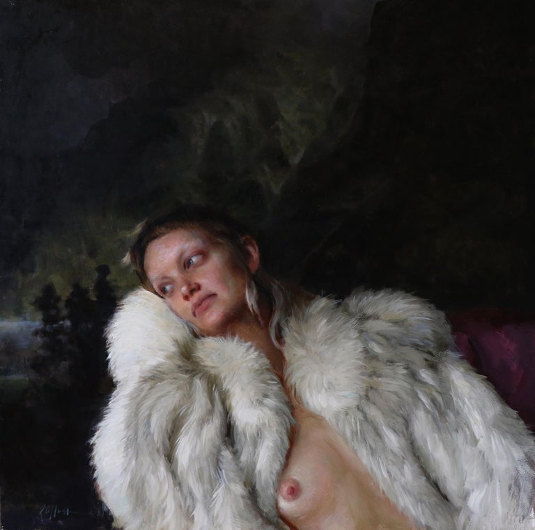 Karen Offutt Nude Painting - "On the Edge," Oil Painting