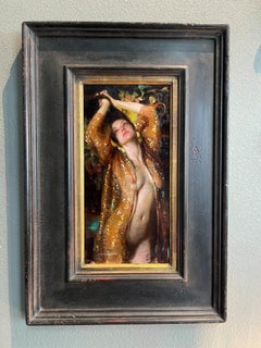 "Glimmer" (2024) Oil Painting by Karen Offutt, Nude Female Portrait