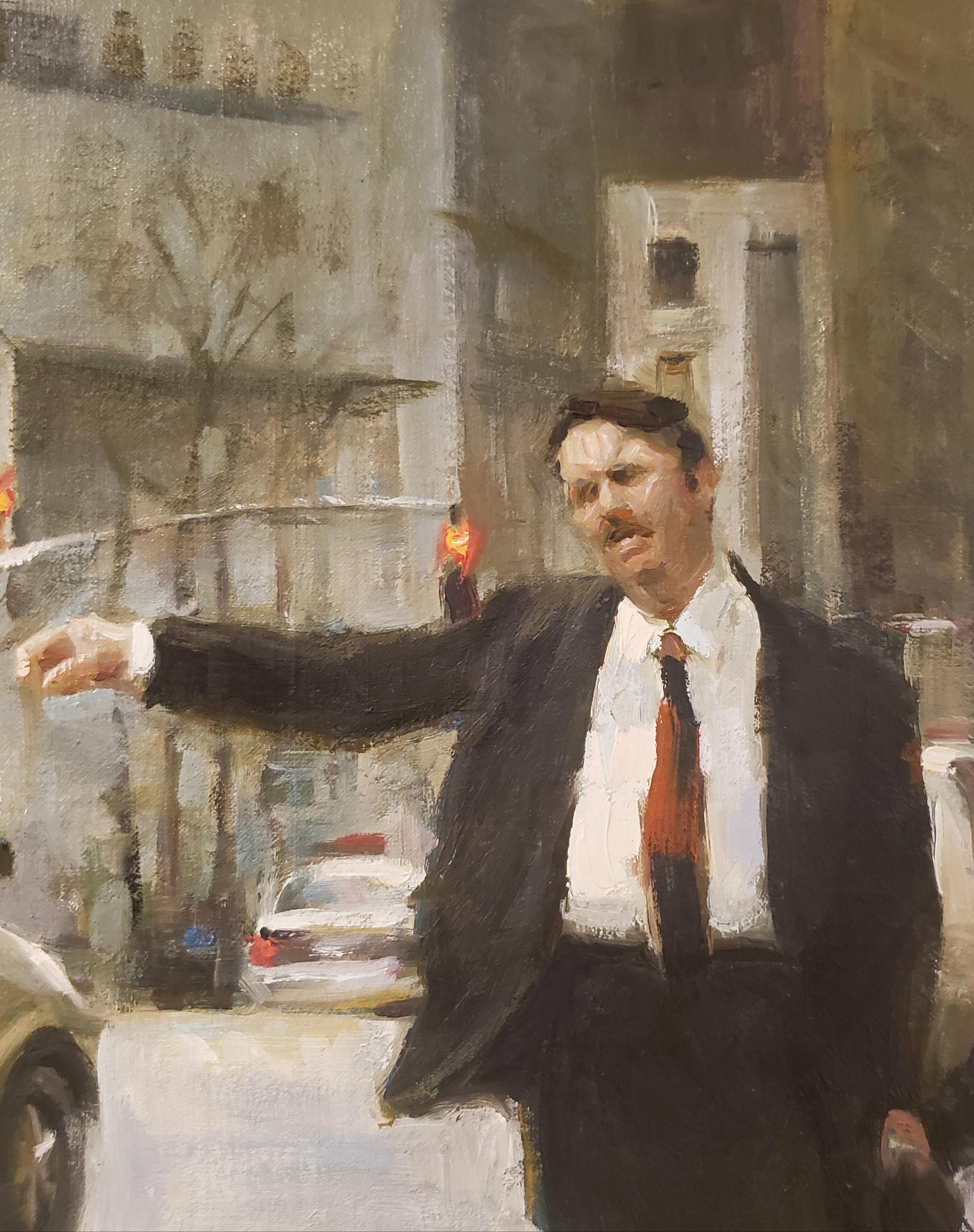Taxi, pintura al óleo ,   Arte Figurativo, artista de Austin Texas,  Las mujeres en el arte en venta 1