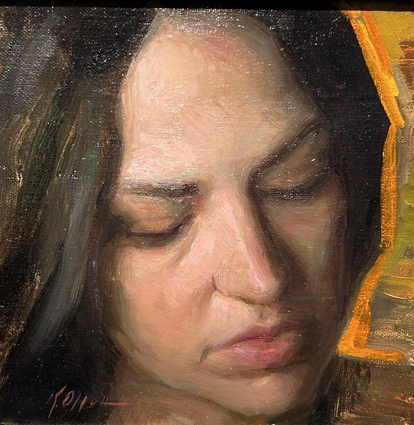 Portrait Painting Karen Offutt - "This One is Warmth" (2025) Abstracted Realist Female Portrait