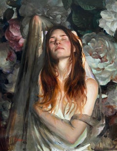 "Zaeli" (2024) Pintura al óleo de Karen Offutt, Retrato femenino