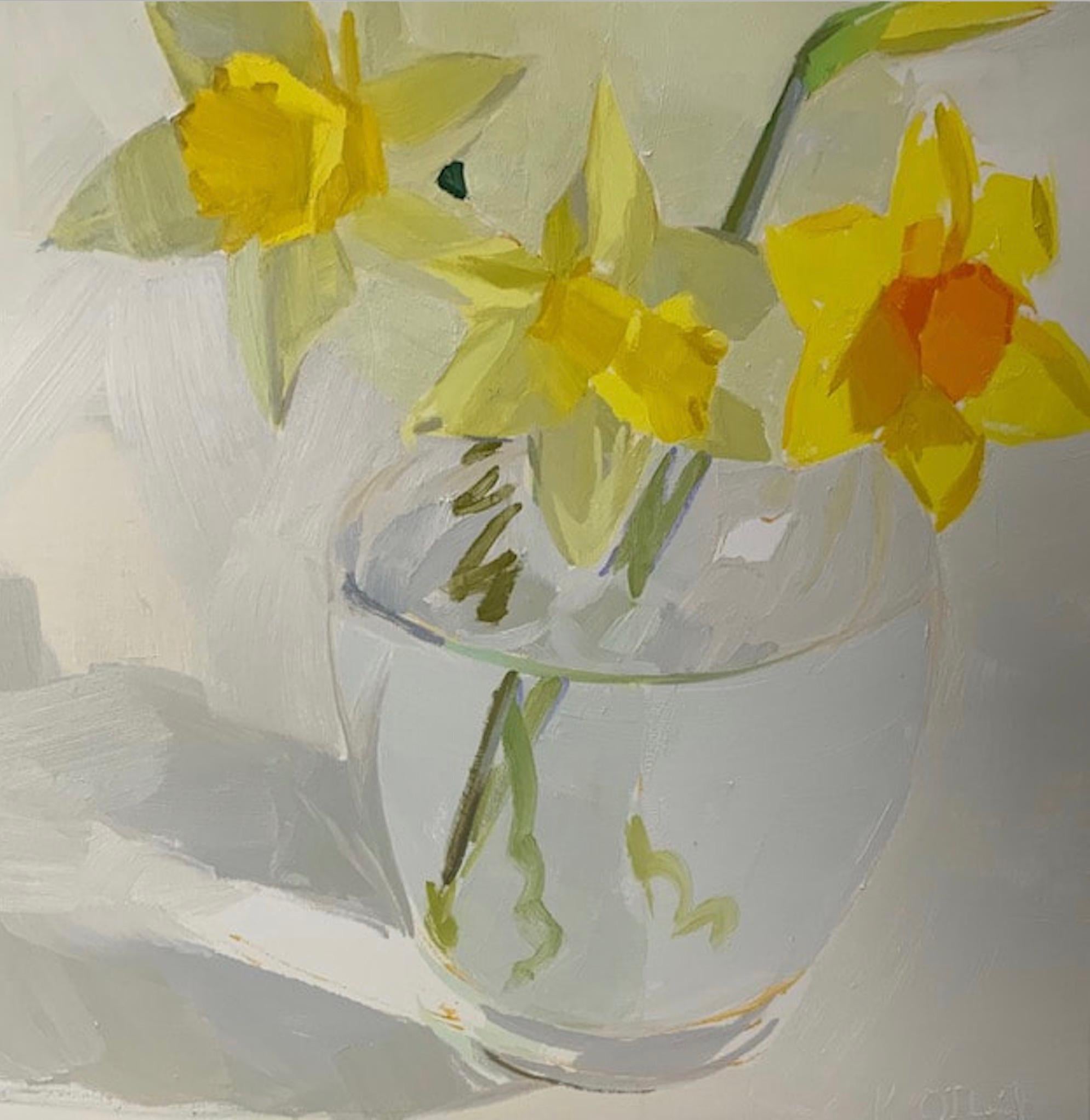 Karen O'Neil Still-Life Painting -  April Yellow/Gray #3