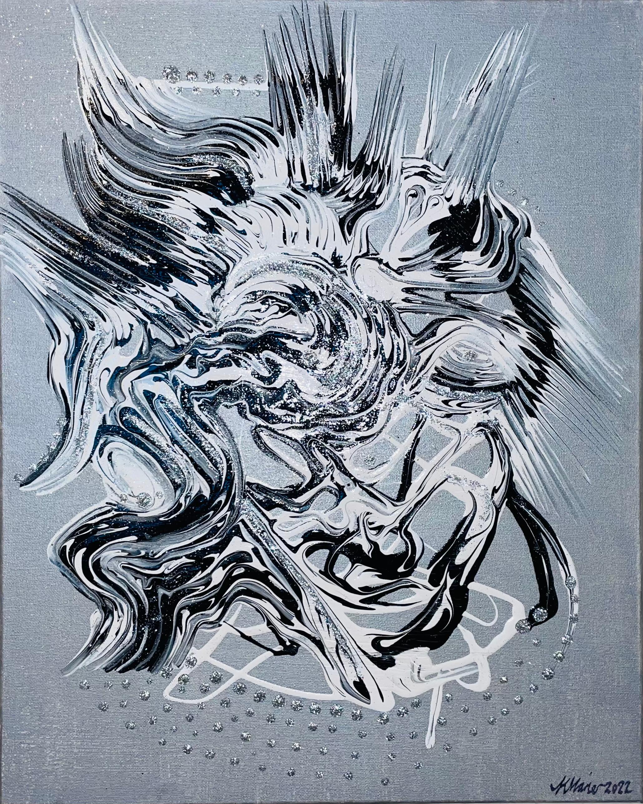 Karen Reid Abstract Painting – The Mysterious Two, Original Abstraktes Originalgemälde