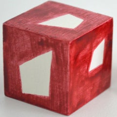 Karen Schiff, Space Eyes, 2016, Wood, Acrylic Paint, Watercolor