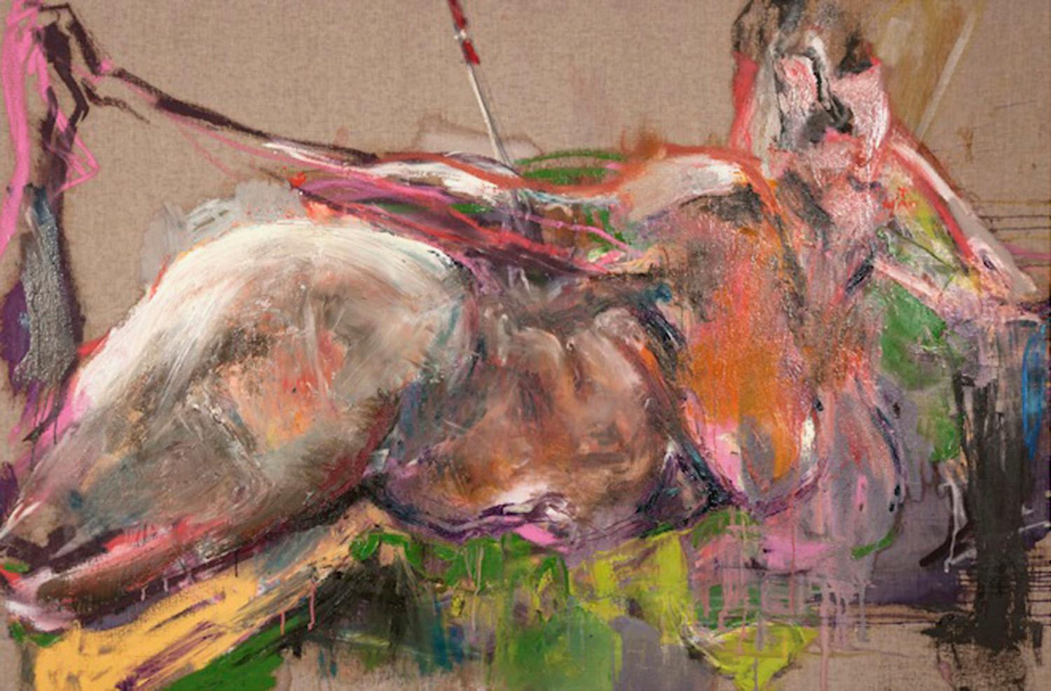 Karen Schwartz Figurative Painting - Cupid Strikes