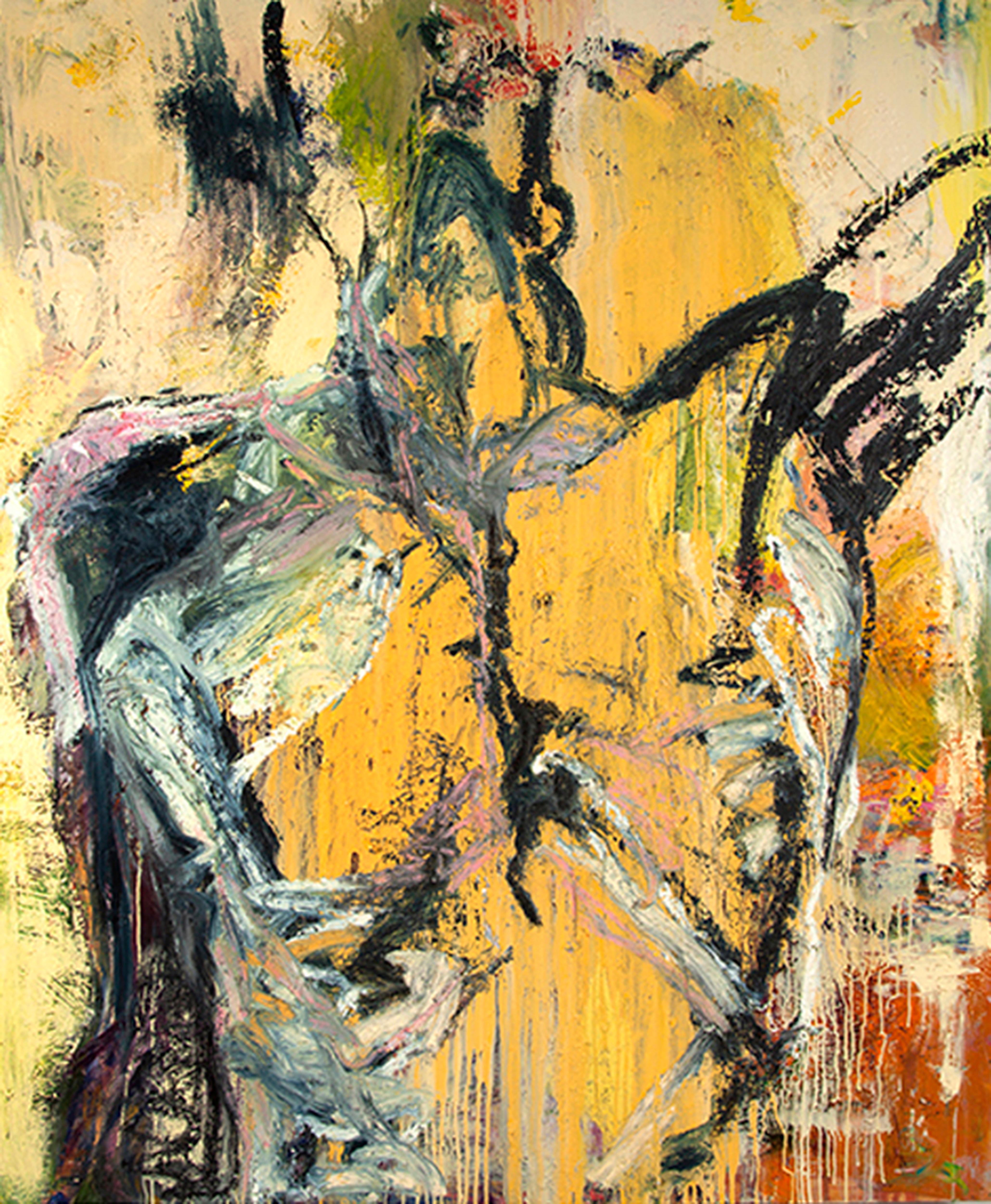 Karen Schwartz Figurative Painting - Yellow Ecstacy 