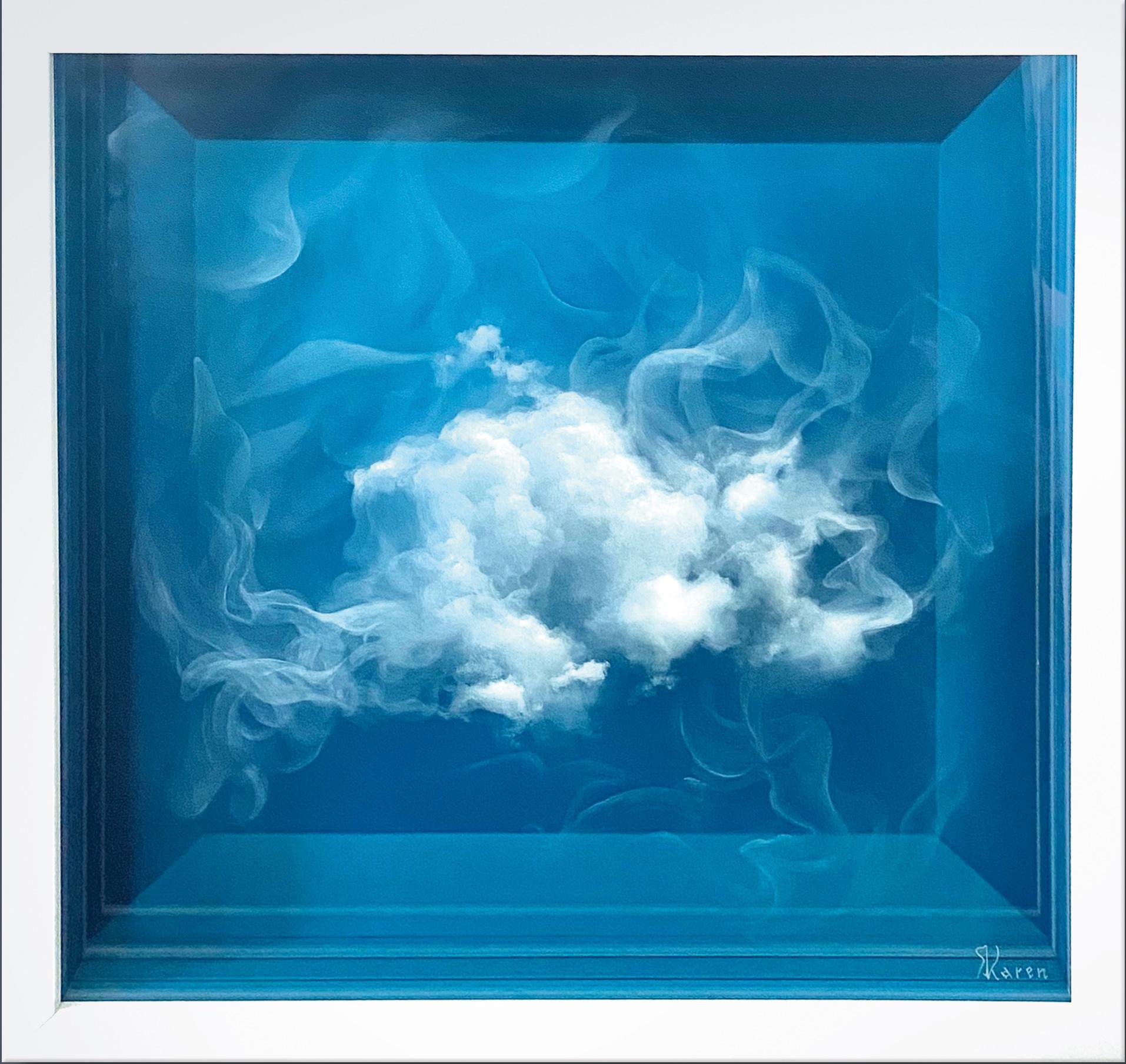 Karen Shahverdyan Landscape Painting - CLOUD IN GLASS, Oil on Glass