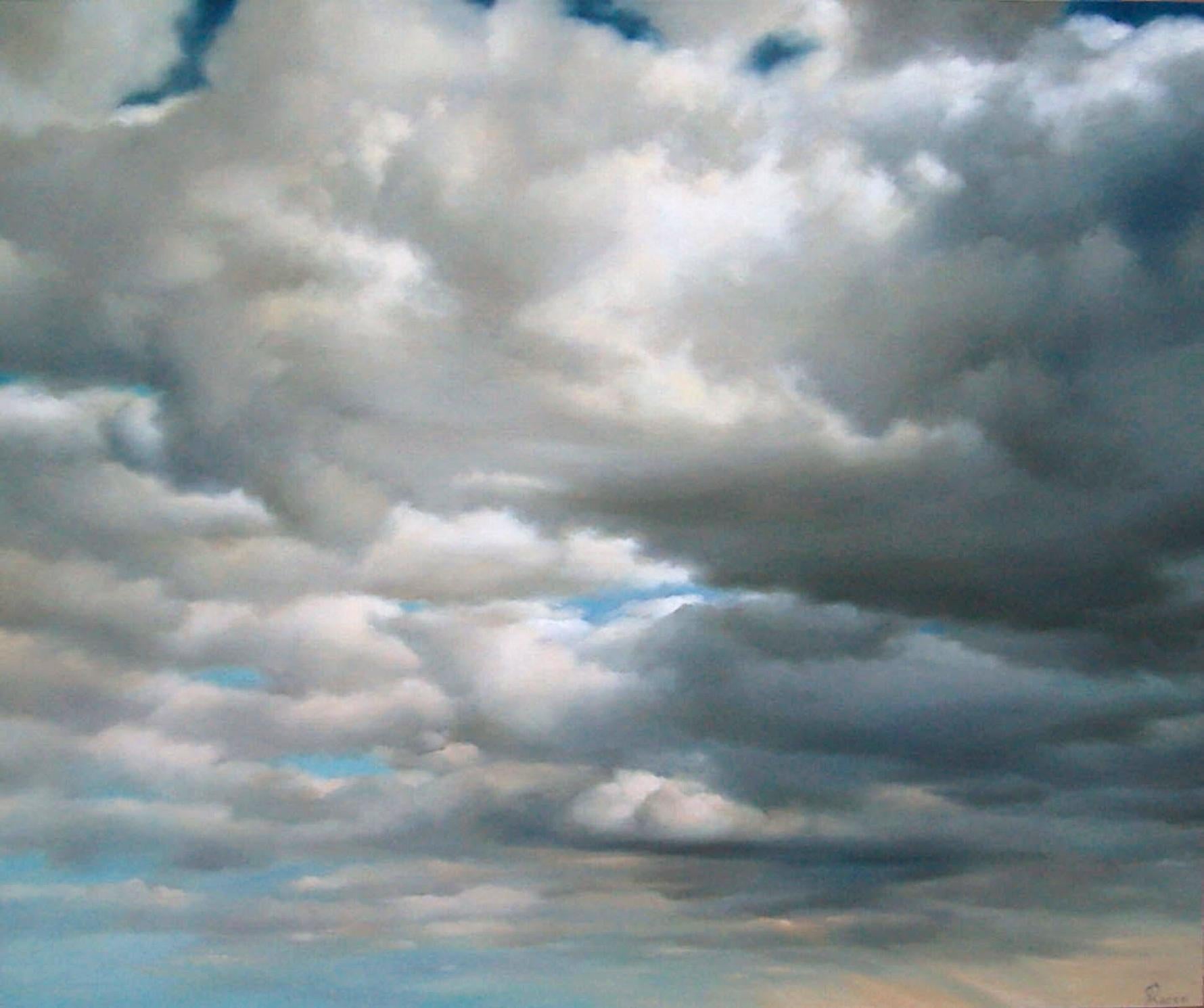 Landscape Painting Karen Shahverdyan - GREY CLOUDS, huile sur toile