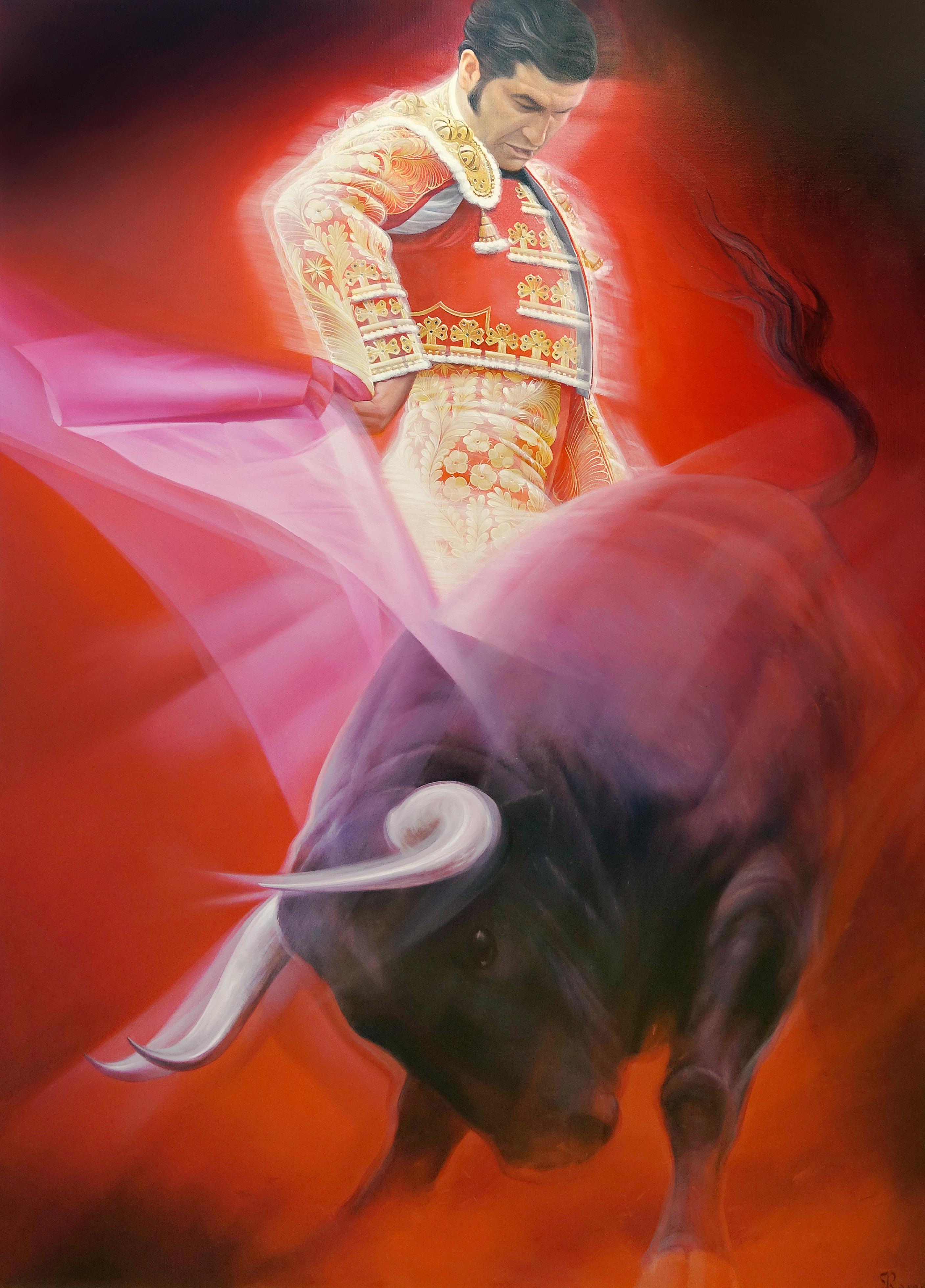 Animal Painting Karen Shahverdyan - TOROS, huile sur toile