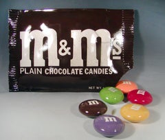 M&M's Bag with 6 Candies:  Wall Piece