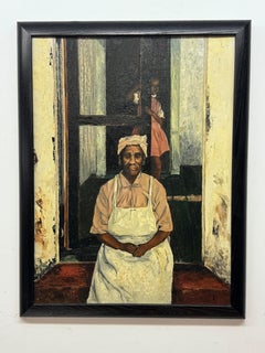 Vintage Karen Shelby painting of Sapelo Island Midwife, Katie Hall Underwood