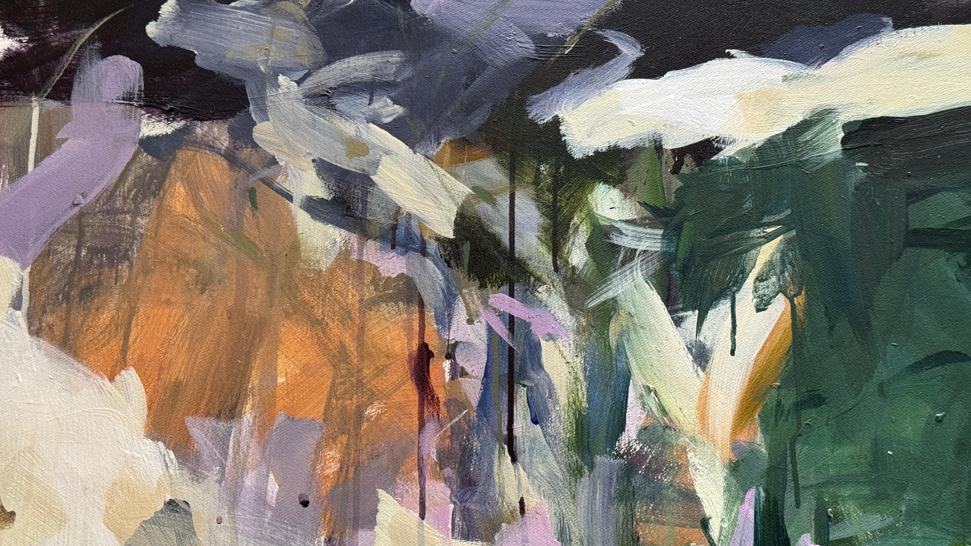 Un A Space convoité - Gris Abstract Painting par Karen Silve