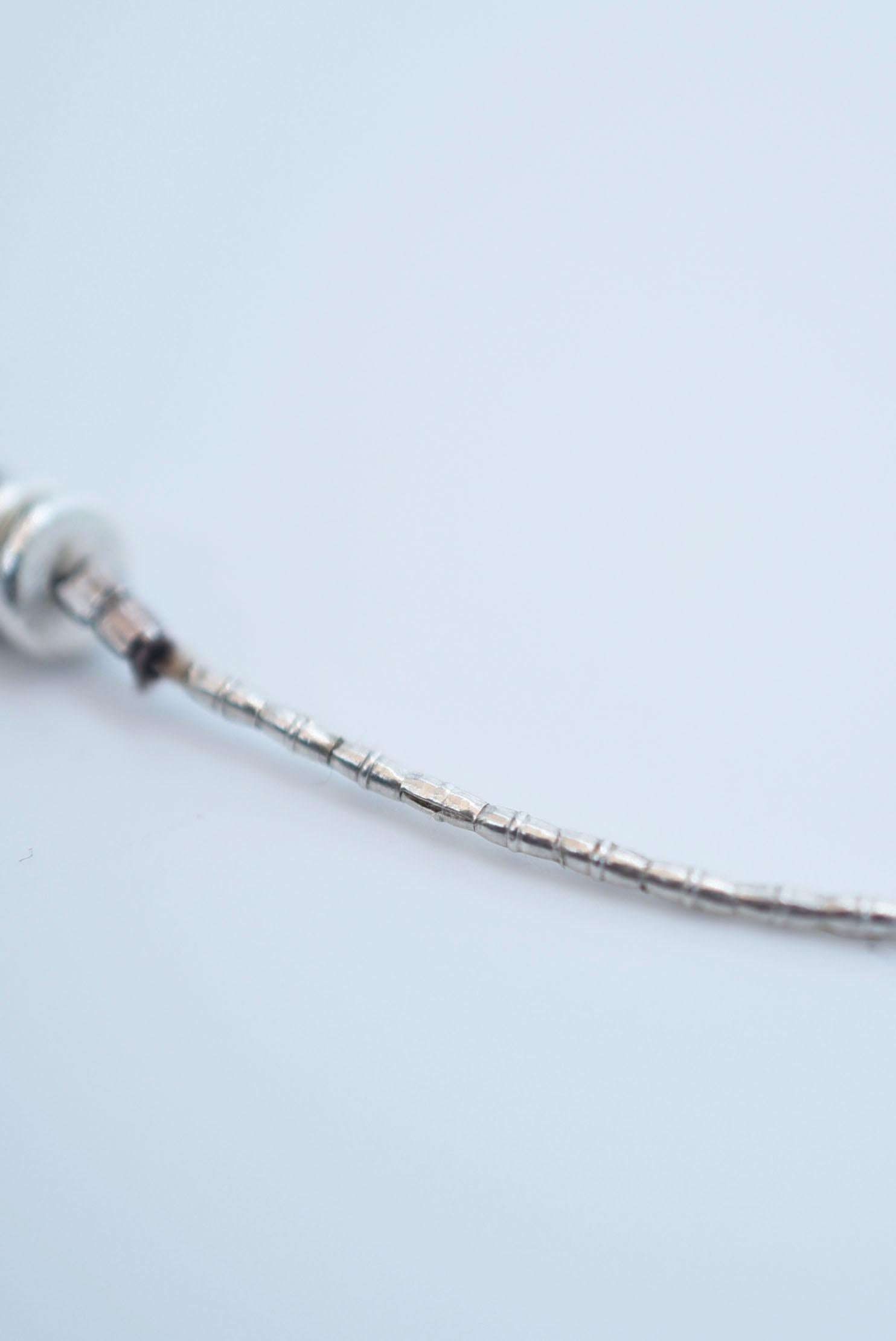 karen silver long necklace  / vintage jewelry , 1970's vintage parts For Sale 8