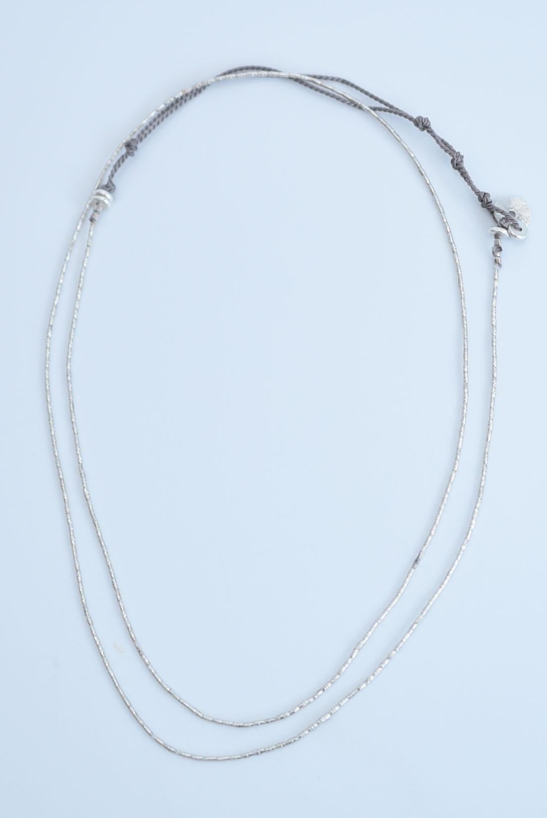 karen silver long necklace  / vintage jewelry , 1970's vintage parts For Sale 1