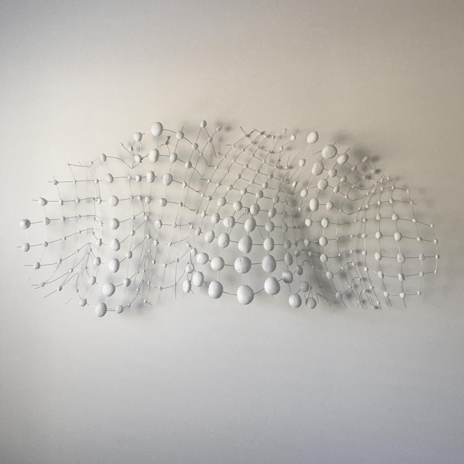 Contemporary white minimalist wall sculpture made from natural materials - Sculpture by Karen Theisen
