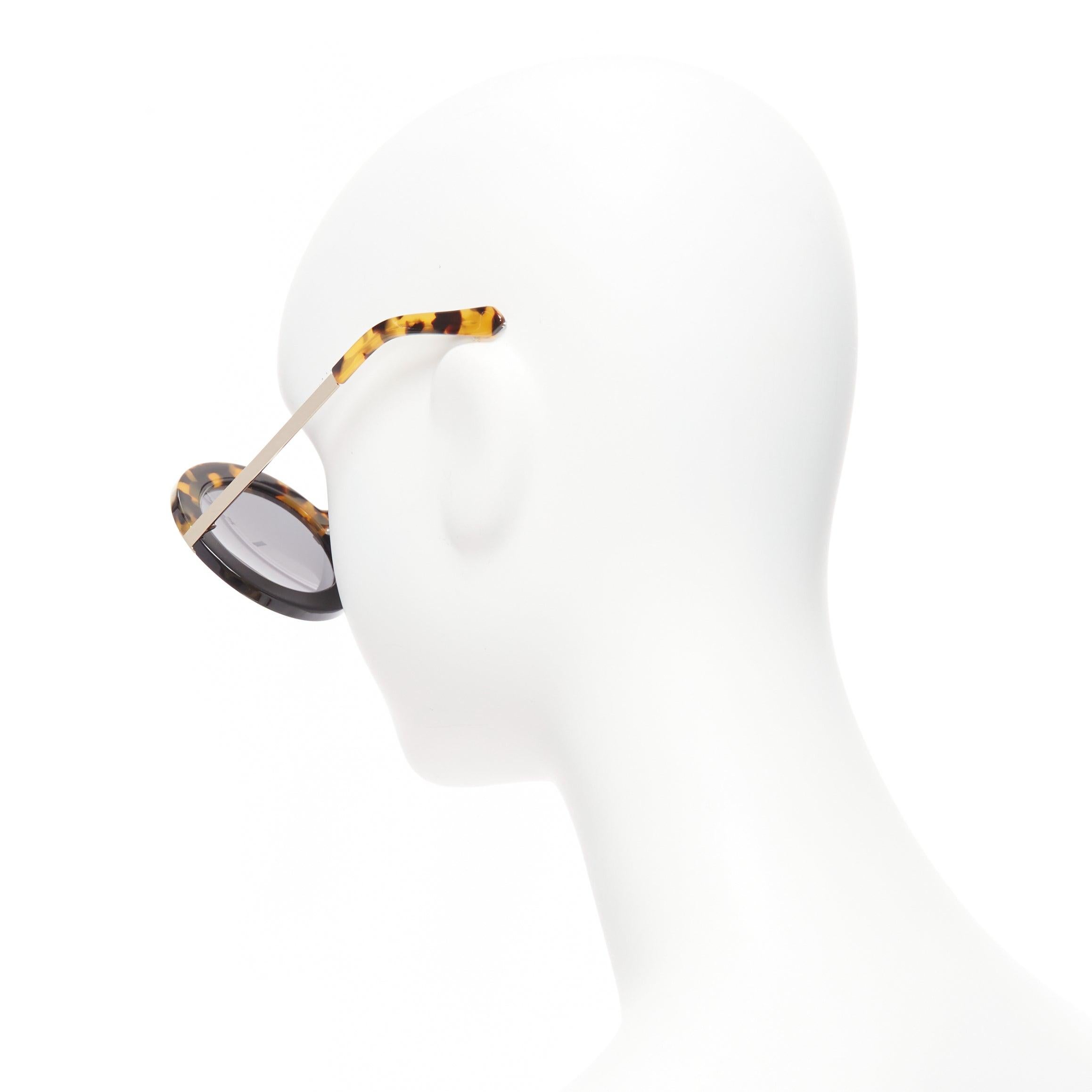 KAREN WALKER Hollywood Poolschmetterling schwarze runde Sonnenbrille im Angebot 1