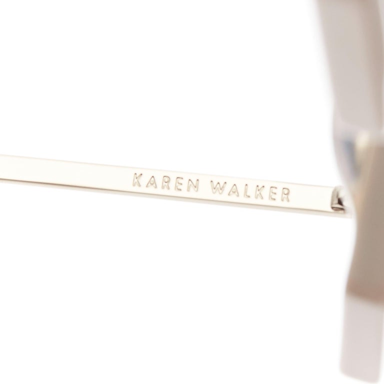 KAREN WALKER Moon Disco grey acetate handmade hexagon arrow  display picture 1