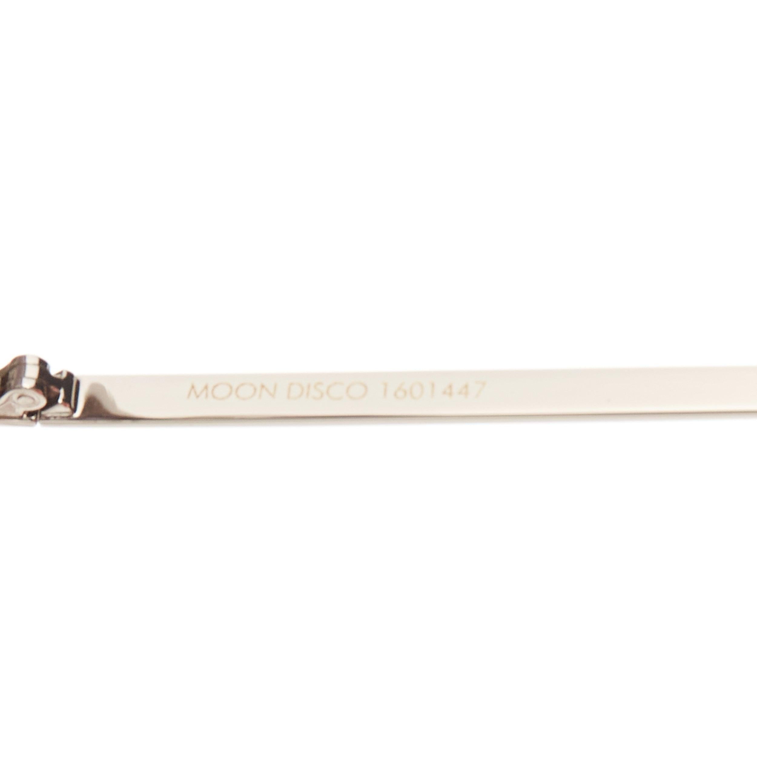 KAREN WALKER Moon Disco grey acetate handmade hexagon arrow sunglasses For Sale 3