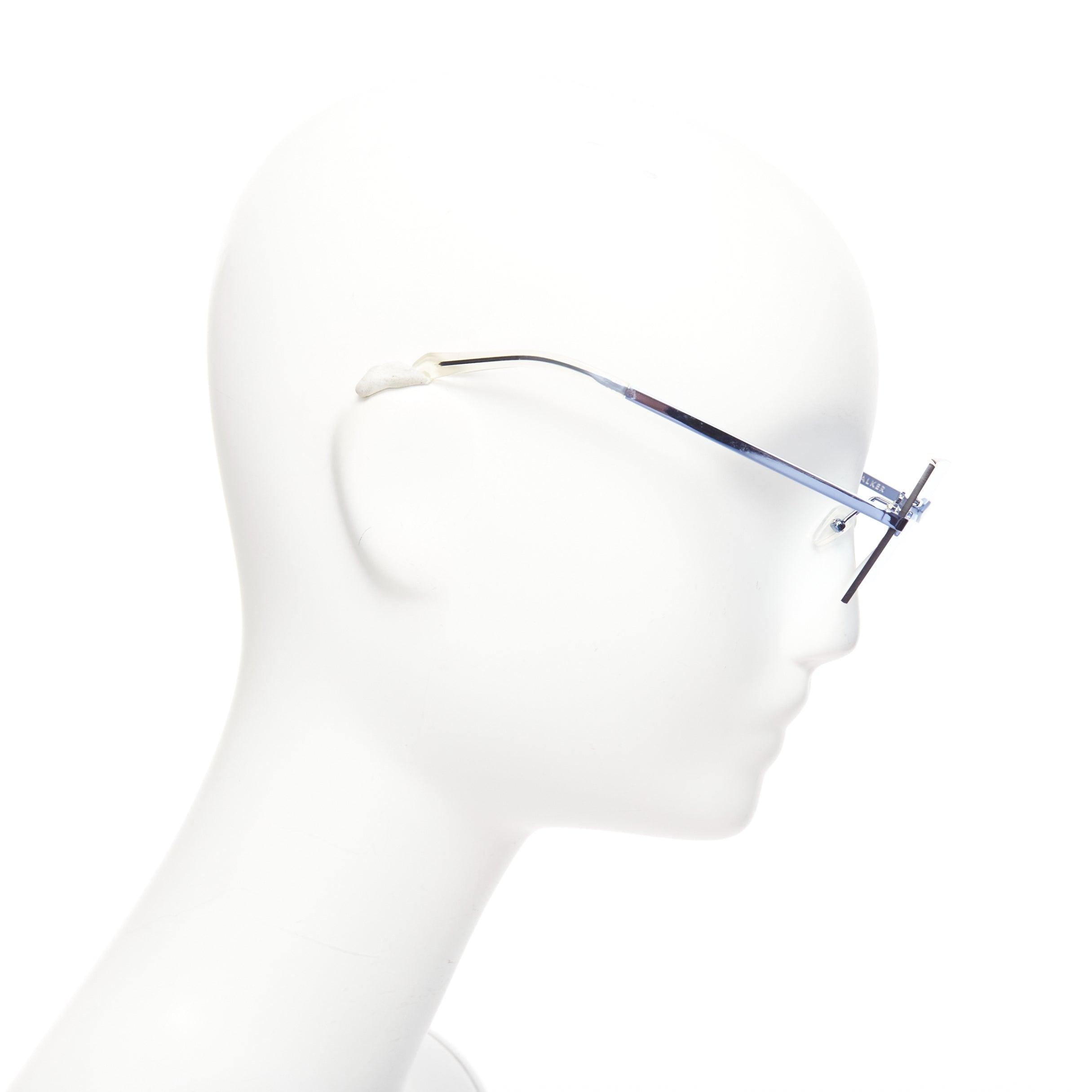 Occhiali da sole quadrati KAREN WALKER The Bird blue arrow side tint handmade In condizioni buone in vendita a Hong Kong, NT