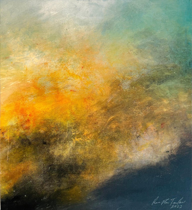 Karen Warren Untitled IX abstract expressionist skyscape oil copper