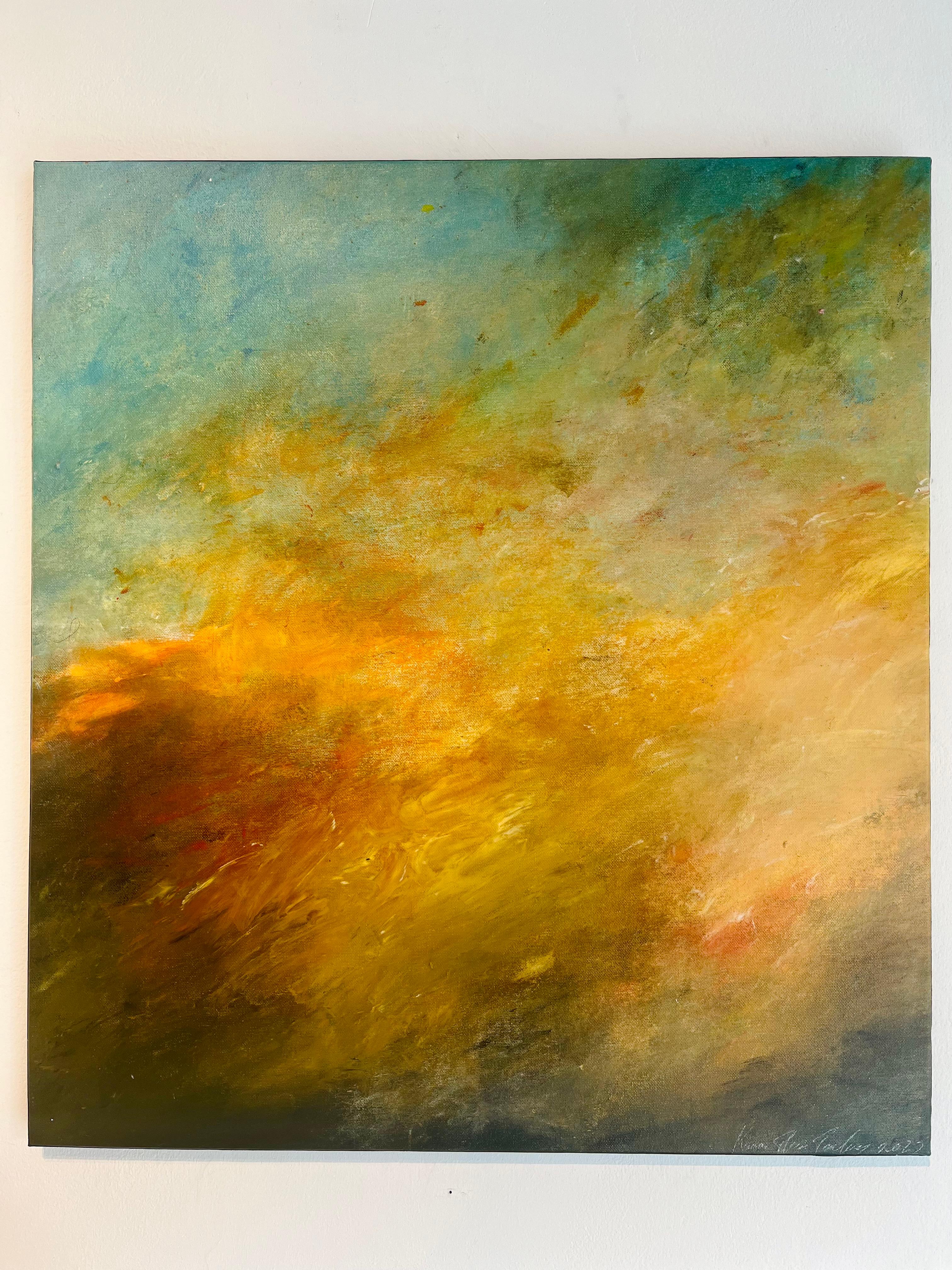 Karen Warren Untitled X abstract expressionism skyscape rust copper