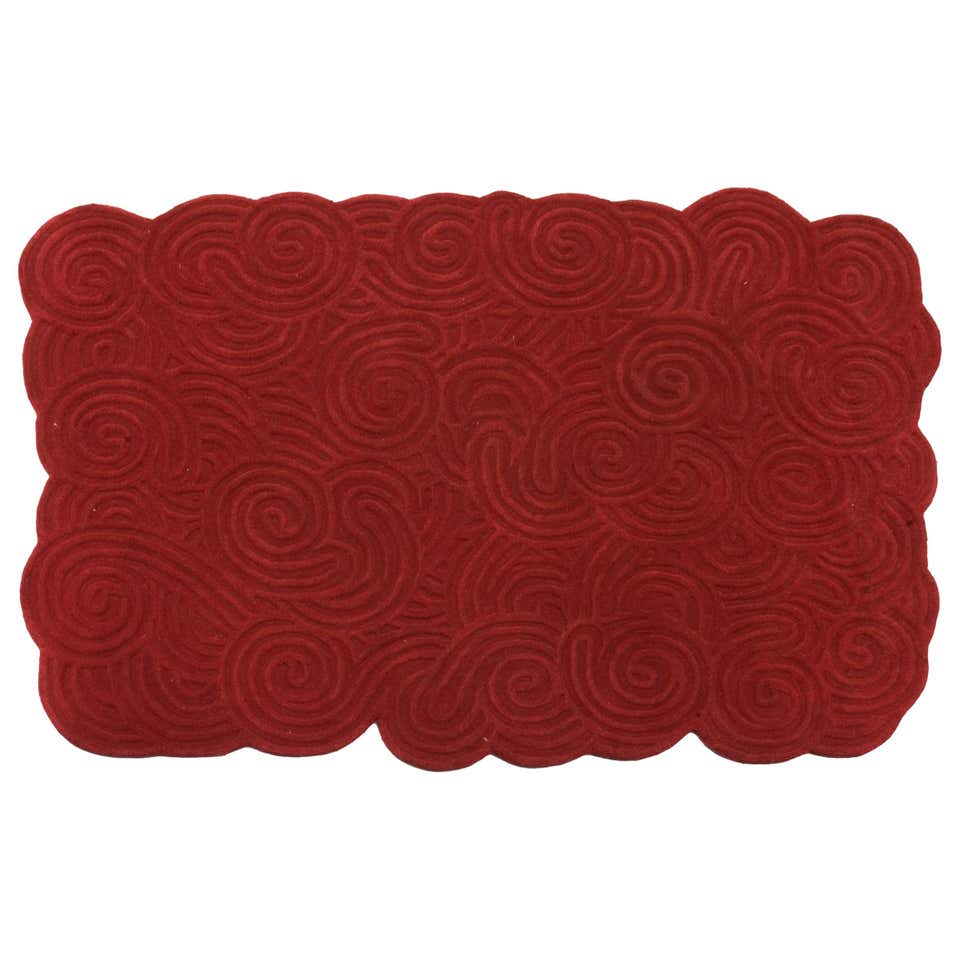 Karesansui Red Rectangular Small Rug by Matteo Cibic For Sale at 1stDibs