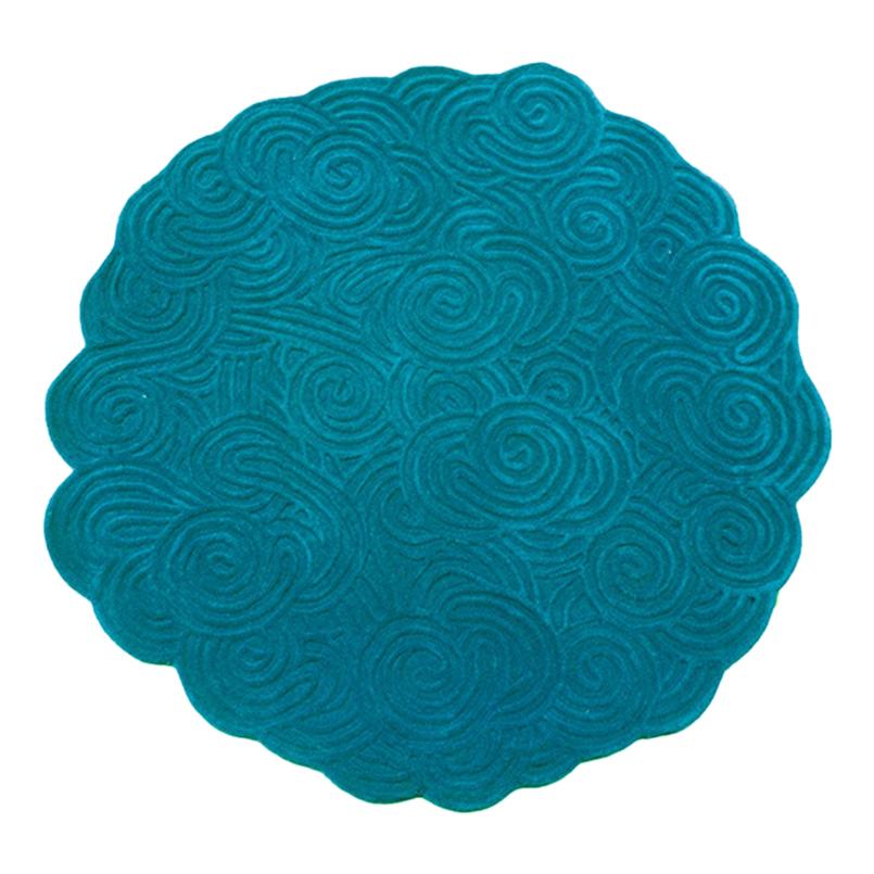 Karesansui Green Round Rug by Matteo Cibic For Sale at 1stDibs
