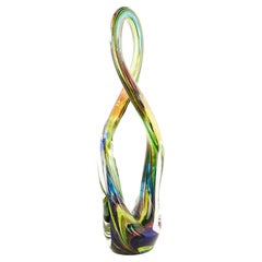 Karg Signed Mid Century Art Glass Infinity Ribbon