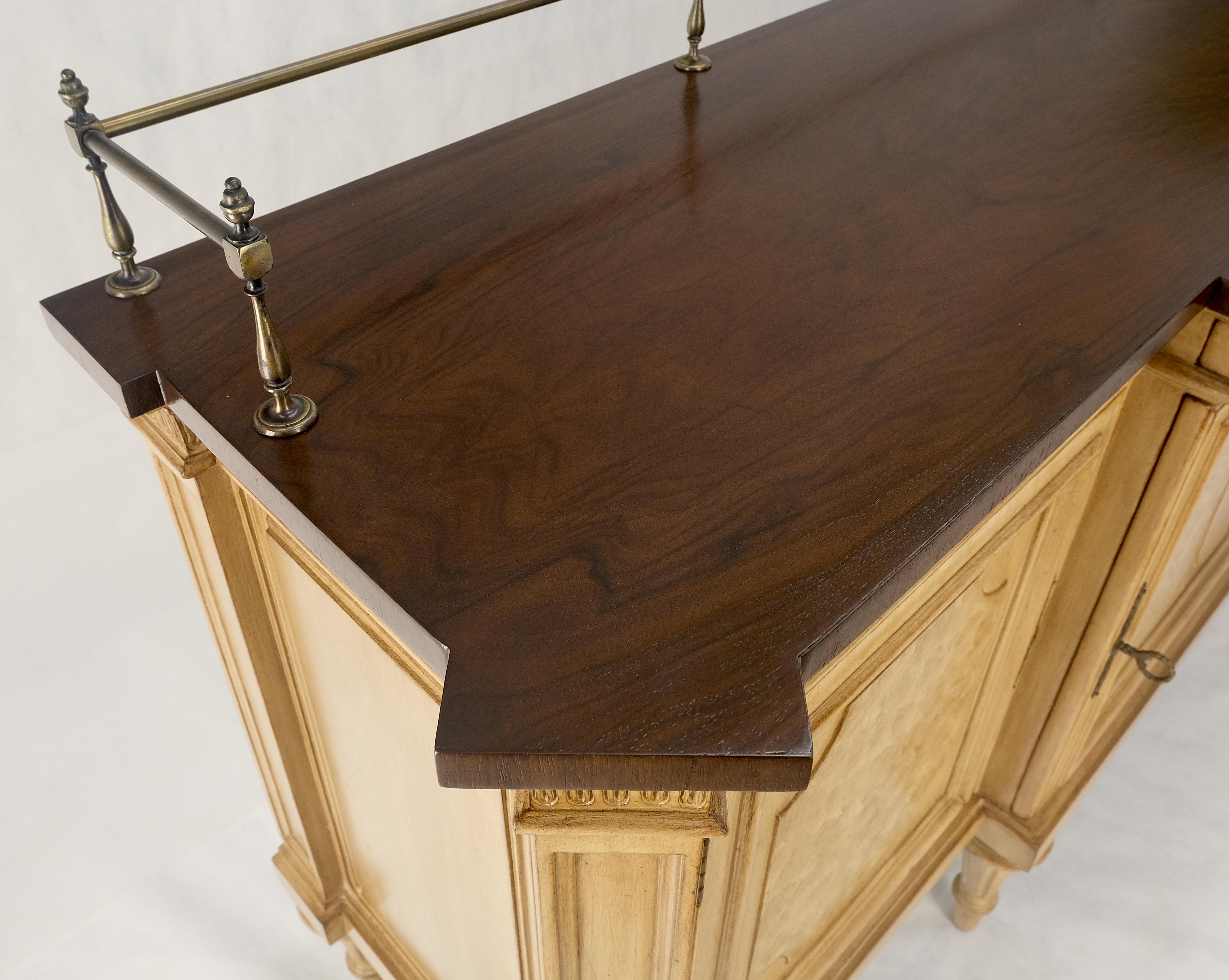 Kargers Rosewood Brass Gallery Top Fitted Drawers Sideboard Buffet Credenza MINT For Sale 5