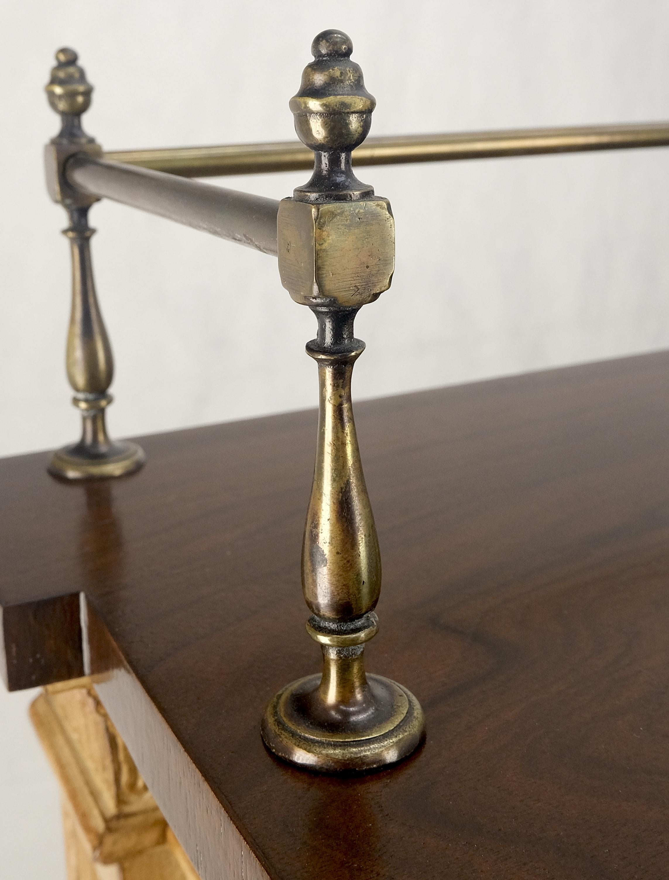 Kargers Rosewood Brass Gallery Top Fitted Drawers Sideboard Buffet Credenza MINT For Sale 8