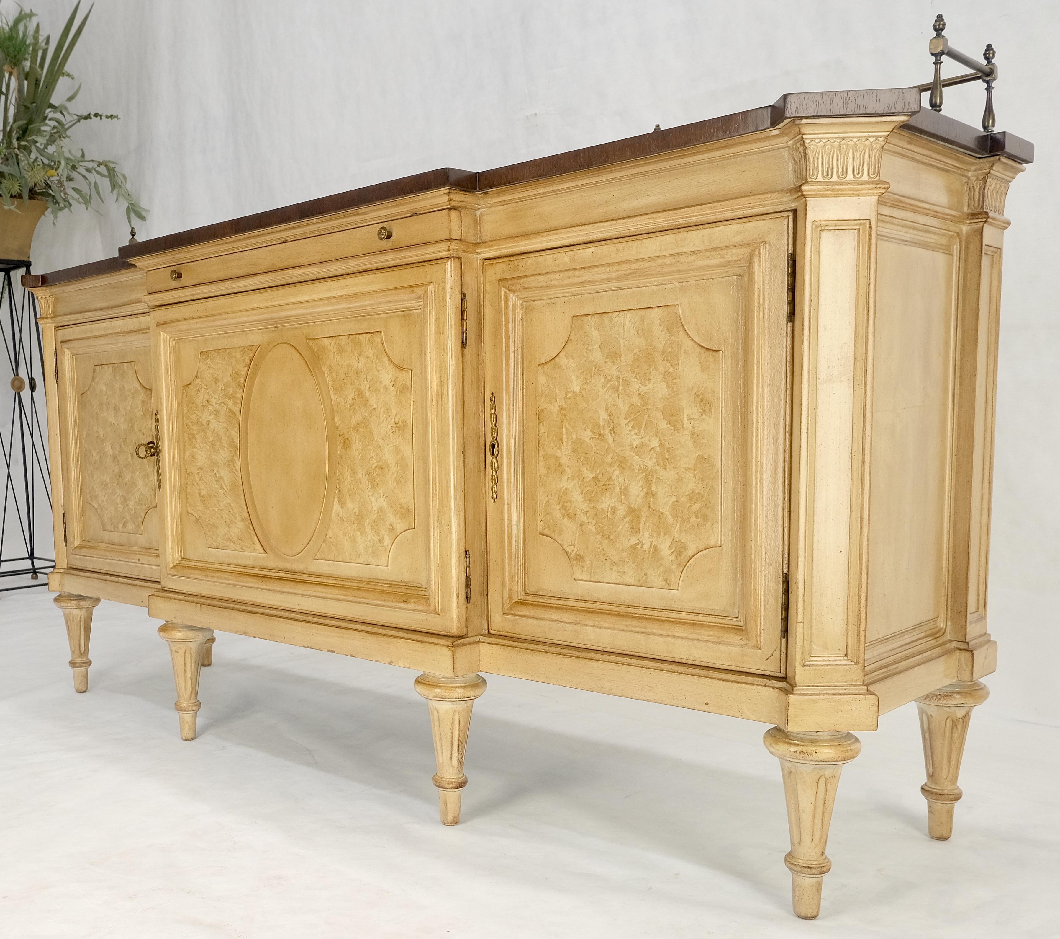 Kargers Rosewood Brass Gallery Top Fitted Drawers Sideboard Buffet Credenza MINT For Sale 10