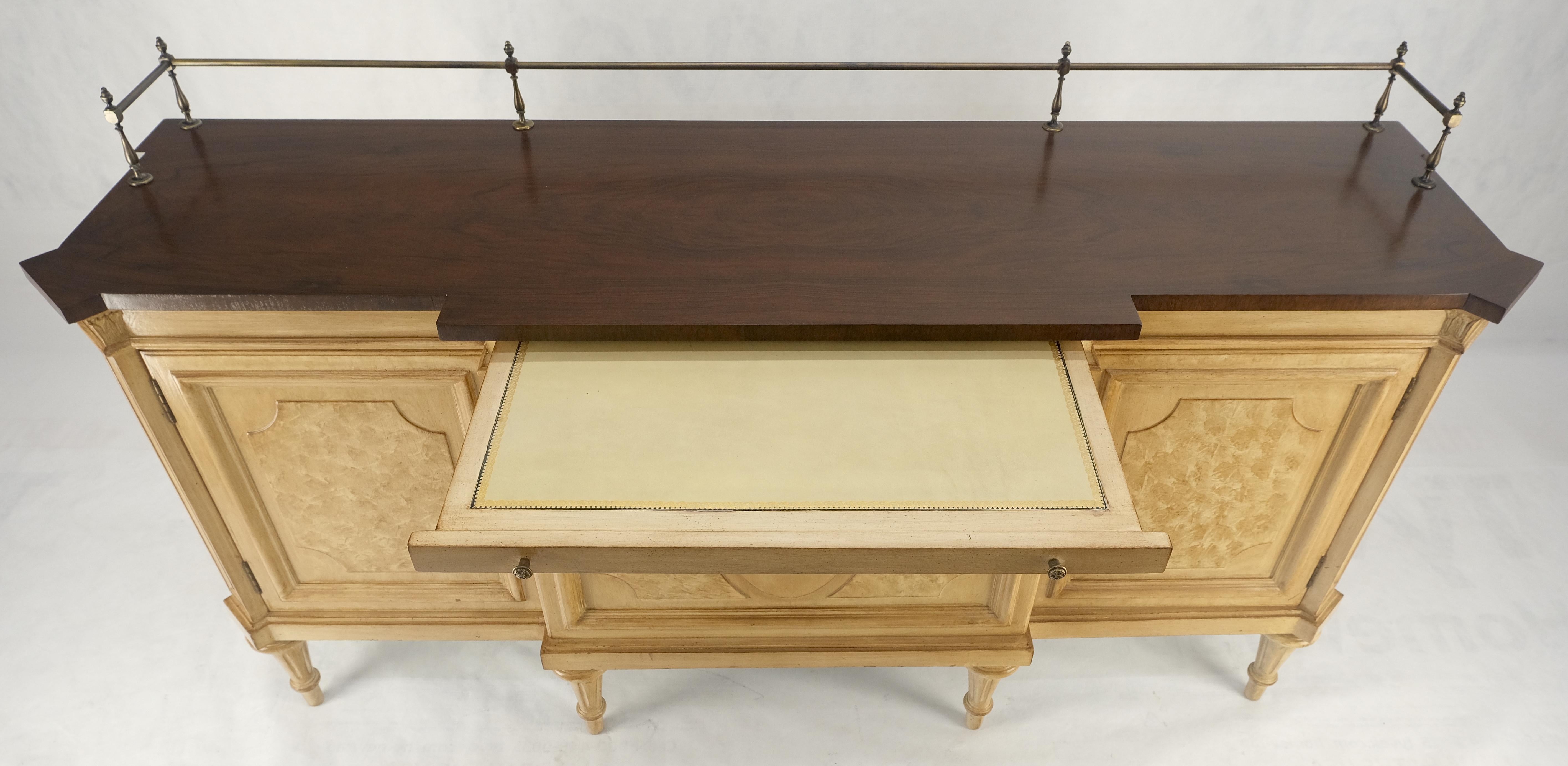 Kargers Rosewood Brass Gallery Top Fitted Drawers Sideboard Buffet Credenza MINT For Sale 1