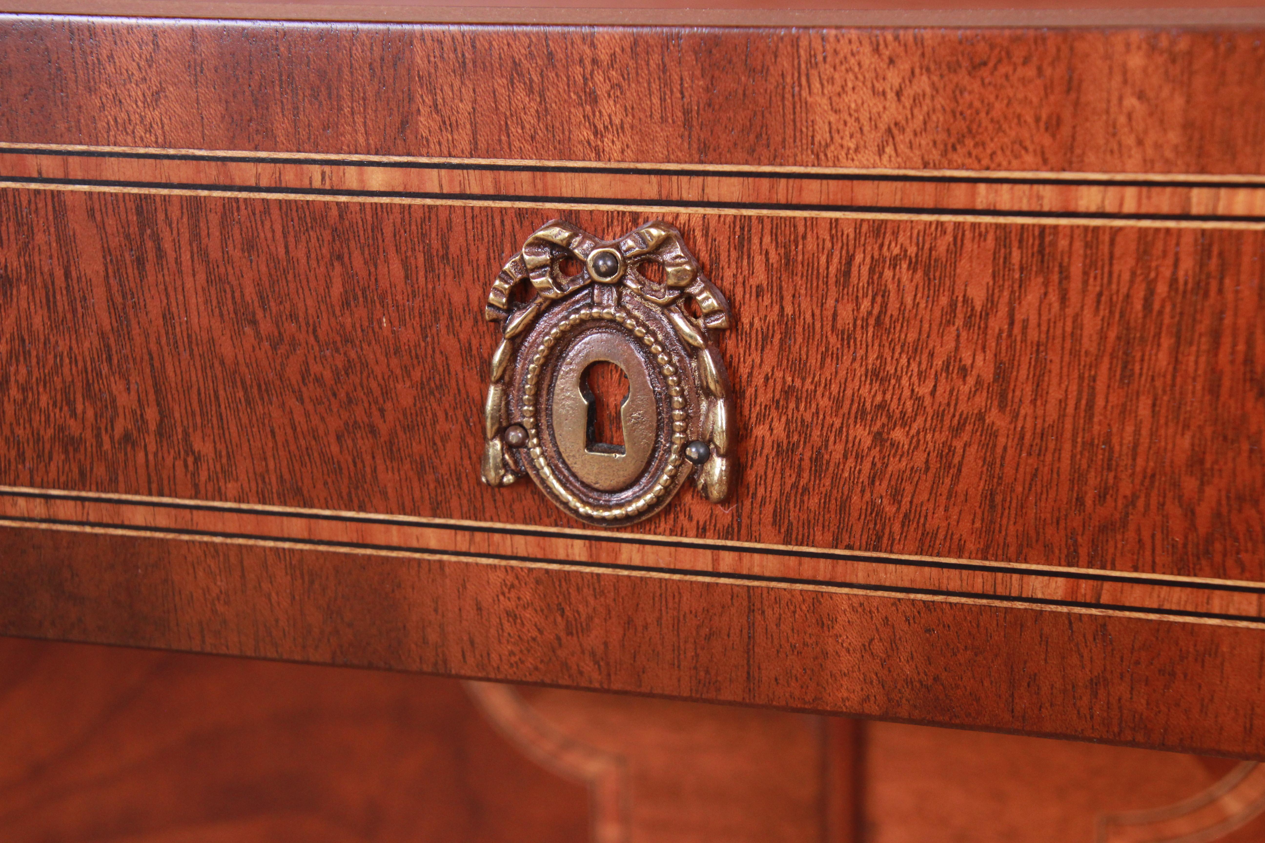 Karges Chippendale Inlaid Mahogany Sideboard Credenza or Bar Cabinet, Restored 4