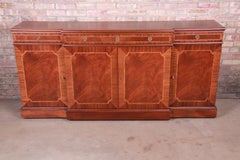 Karges Chippendale Inlaid Mahogany Sideboard Credenza or Bar Cabinet, Restored