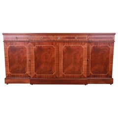 Karges Chippendale Inlaid Mahogany Sideboard Credenza or Bar Cabinet, Restored