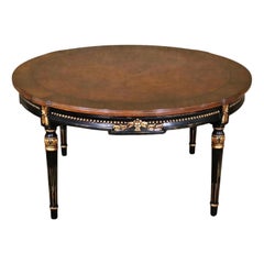 Karges Directoire Style Carved Round Coffee Table with Gilt