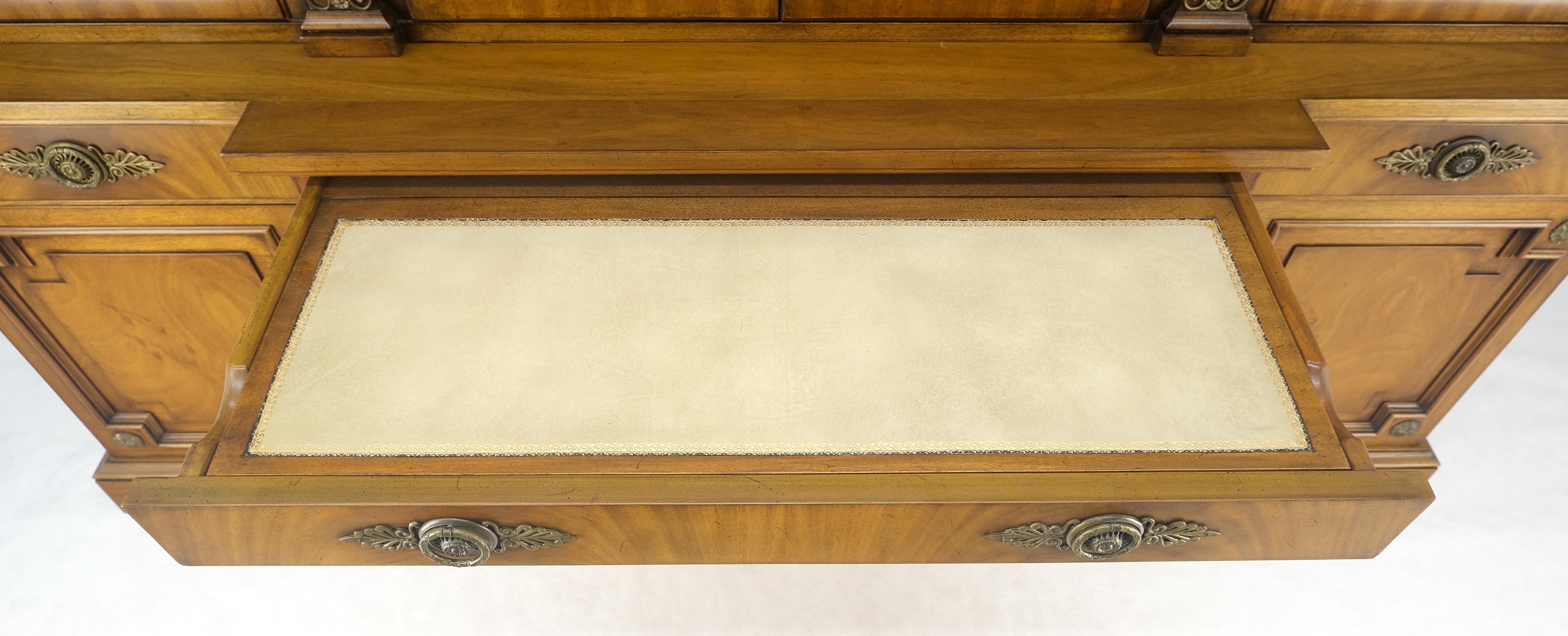 Karges Fine Fruitwood Mid Century Modern Beveled Glass Breakfront Cabinet MINT For Sale 6