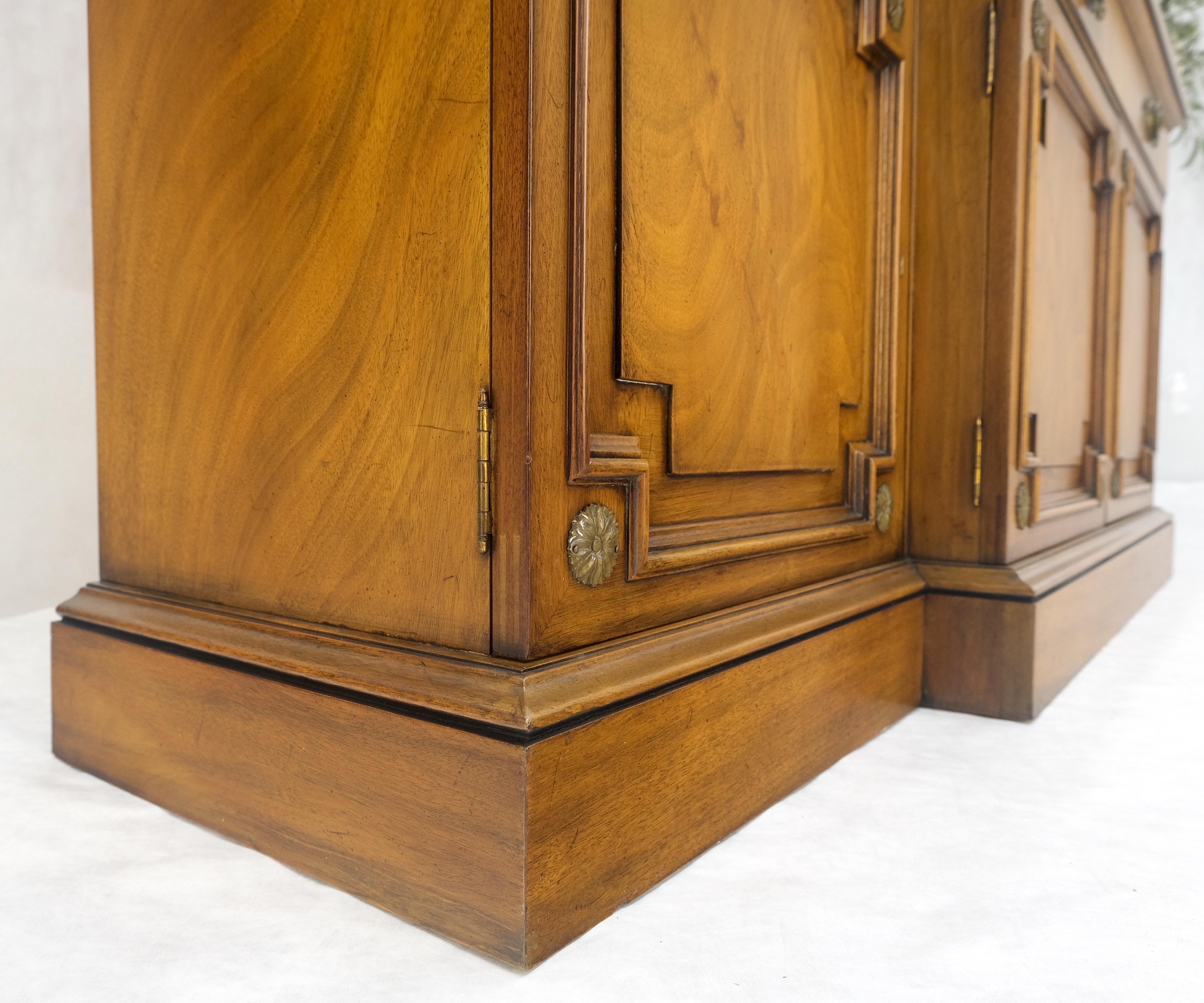 Karges Fine Fruitwood Mid Century Modern Beveled Glass Breakfront Cabinet MINT For Sale 13