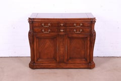Karges French Louis XV Burled Walnut Flip Top Server or Bar Cabinet