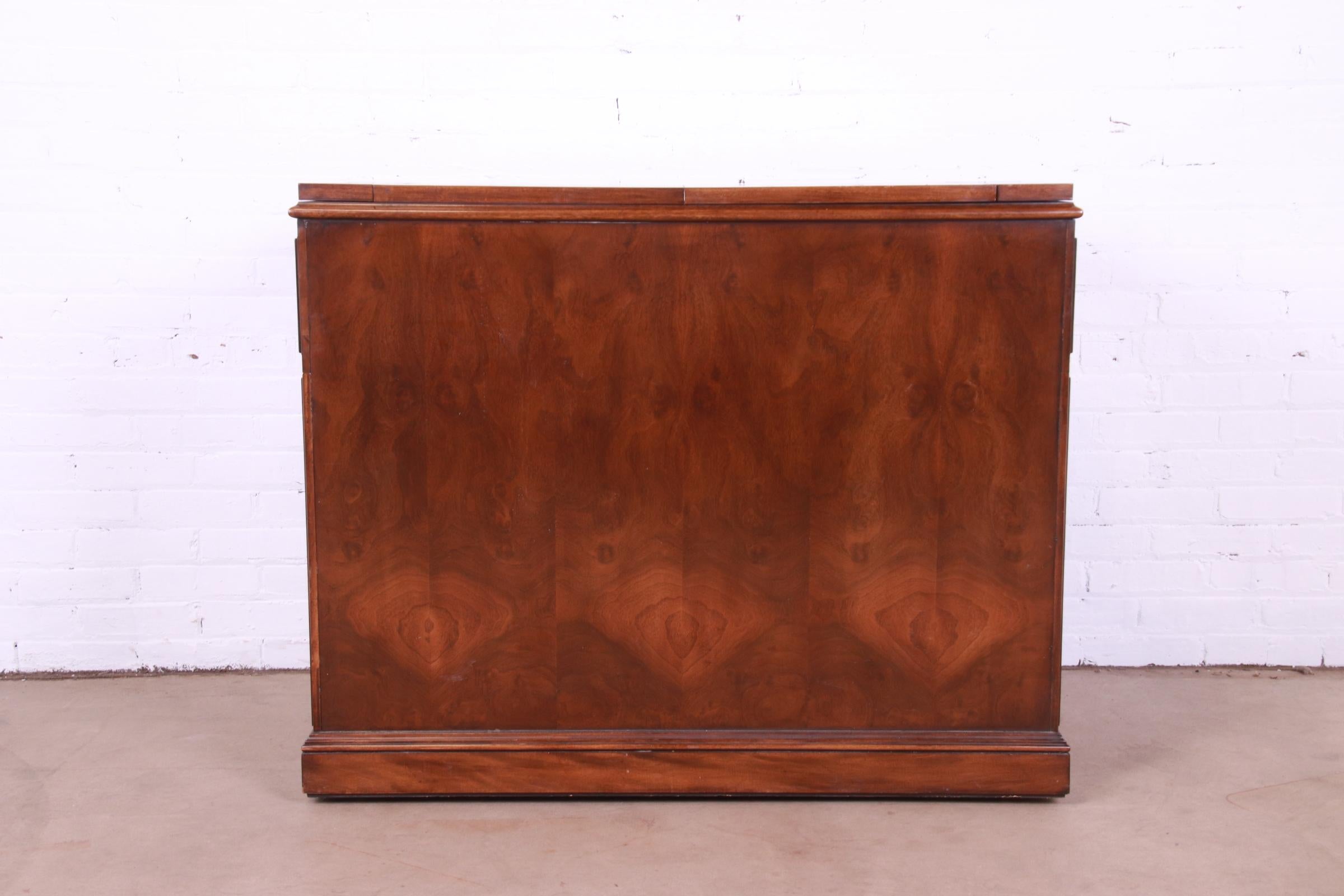 Karges French Louis XV Burled Walnut Flip Top Server or Bar Cabinet 12