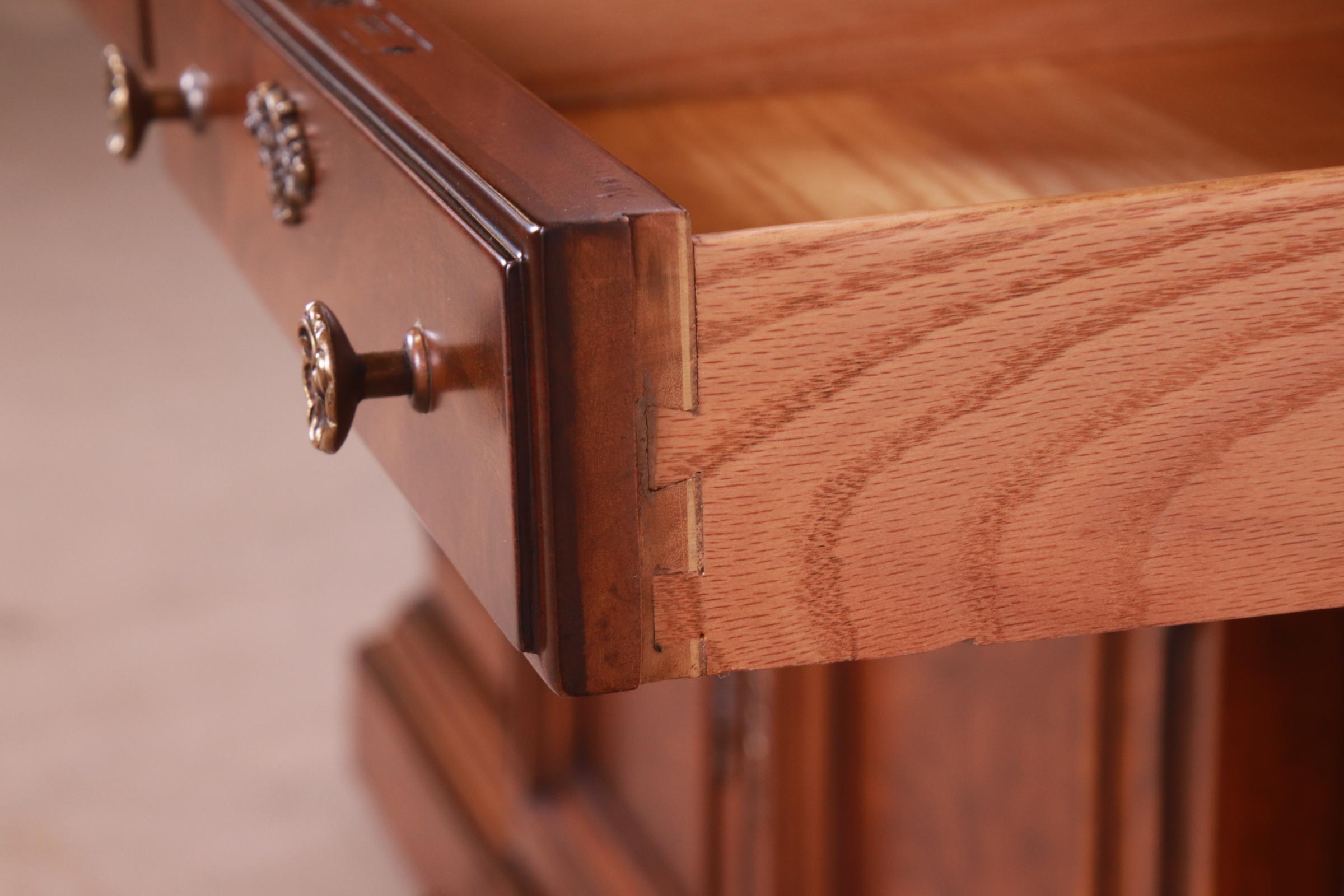 Karges French Louis XV Burled Walnut Sideboard or Bar Cabinet, Newly Restored 5