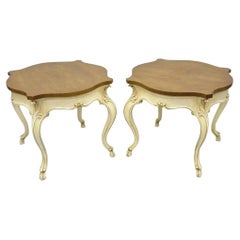 Karges Tables d'appoint en noyer de style Louis XV Provincial Regency - une paire