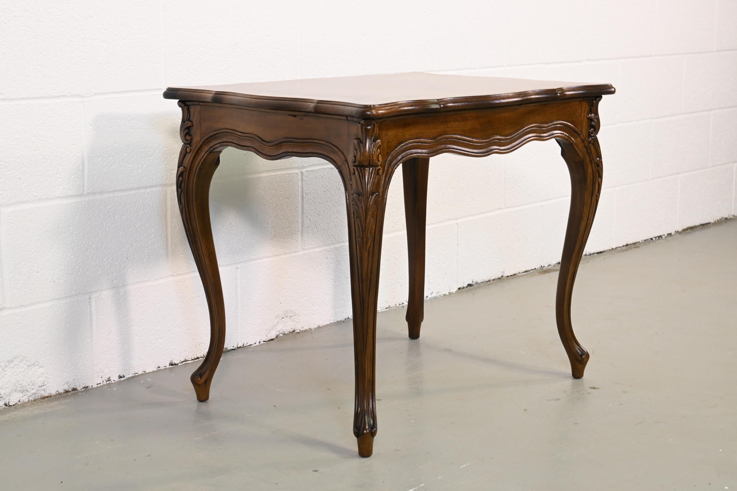 Karges Furniture French Provincial Burled Walnut End Tables - a Pair For Sale 5
