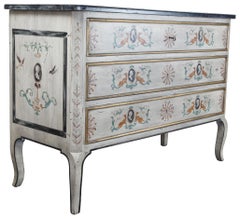 Karges French Provincial Cherry Transitional Chest 287 Faux Marble Top Commode