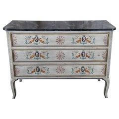 Karges French Provincial Cherry Transitional Chest 287 Faux Marble Top Commode