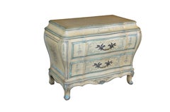 Karges French Provincial Hand Painted Venetian Bombe Commode Nightstand Chest